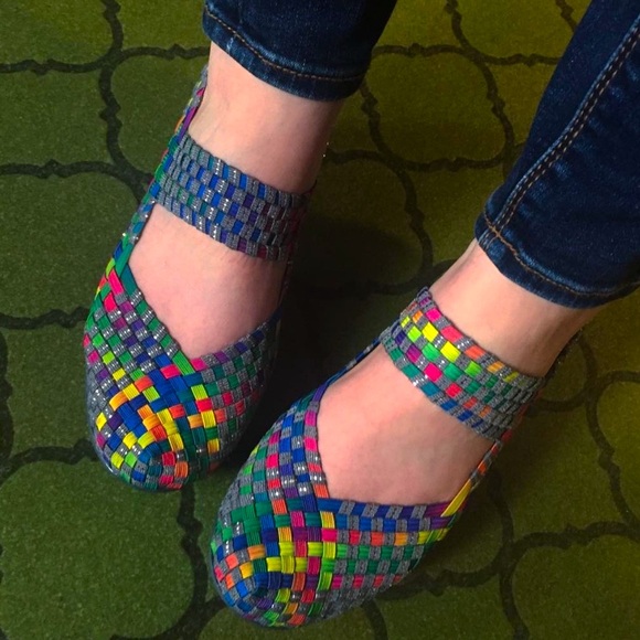 St. John's Bay Shoes - St. John’s Bay • Rainbow Woven Wedges